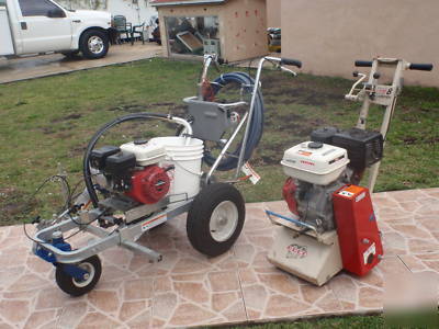 Graco line lazer ii 3900 & edco walkbehind scarifier 