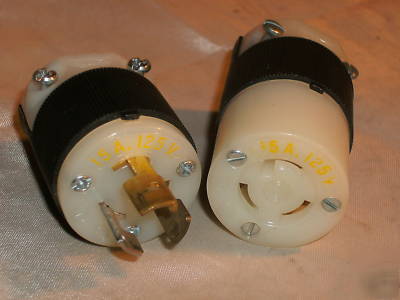 Hubbell HBL4720C/HBL4729C mated pair 125V 15A 3W 2P 