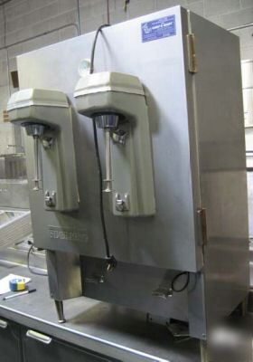 2 head milk dispenser silver king w/ 2 mixers used 6540