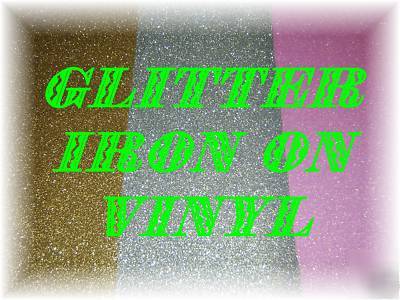 Iron on glitter vinyl pack 3 feet 3 colors cricut use