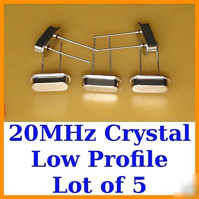 New 5X 20MHZ quartz crystal l/p +/-20PPM HC49S 20 mhz
