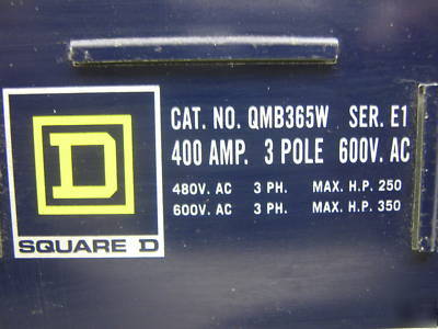 Square d qmb branch switch 400 amp fusible QMB365W 600V