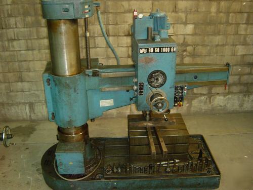 Wmw radial arm drill 4FT model BR60-1600-gh bed 5FTX3FT