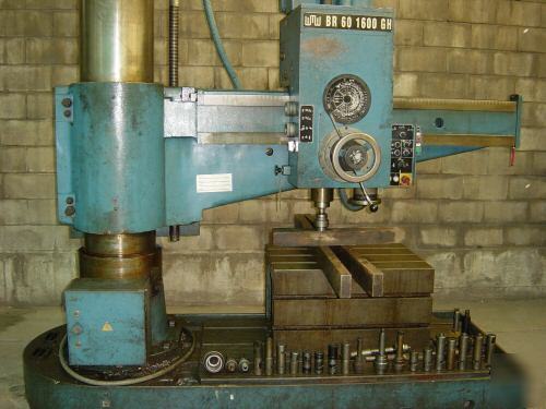 Wmw radial arm drill 4FT model BR60-1600-gh bed 5FTX3FT