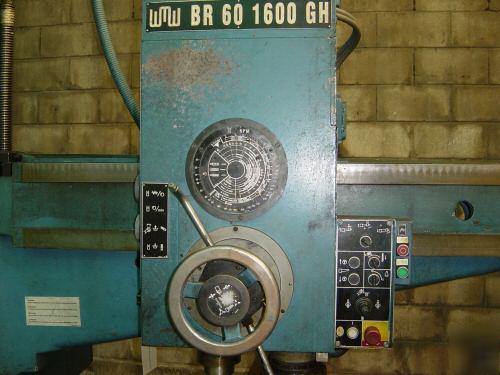 Wmw radial arm drill 4FT model BR60-1600-gh bed 5FTX3FT