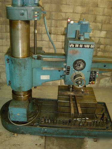 Wmw radial arm drill 4FT model BR60-1600-gh bed 5FTX3FT