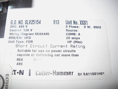 Cutler-hammer freedom 2100/advantage mcc bucket 600V