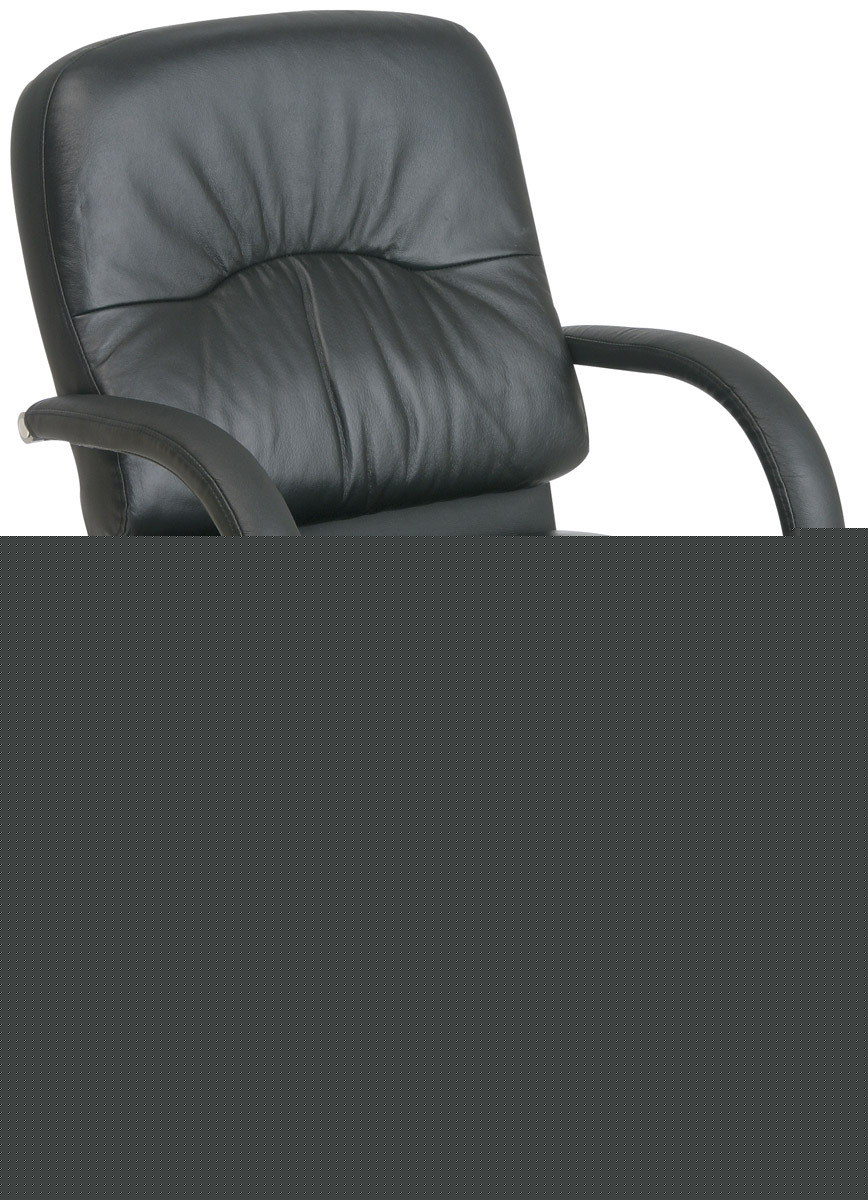 Deluxe black mid back executive leather office chair