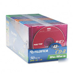 Fuji color cdr discs wmatching colored slim jewel case