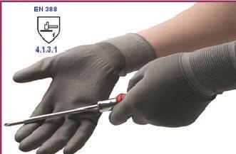 13-pin grey pu coated nylon work gloves s/m/l (3PAIRS)