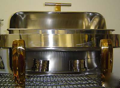 9L deluxe roll top professional chafer( gold plate)