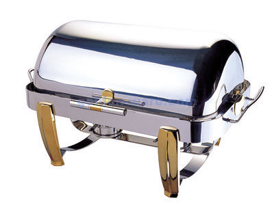 9L deluxe roll top professional chafer( gold plate)