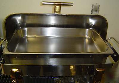 9L deluxe roll top professional chafer( gold plate)