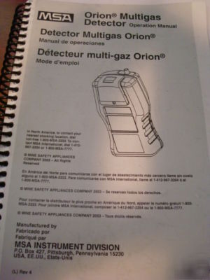 Msa orion multigas leak detector