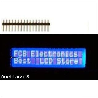 New 1X lcd 16X2 HD44780 blue backlight headers *fcbusa