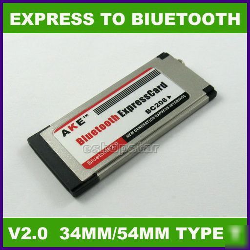 Ake express to bluetooth V2.0 expresscard for pc laptop