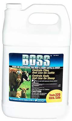 Boss pour-on cattle lice fly control gallon