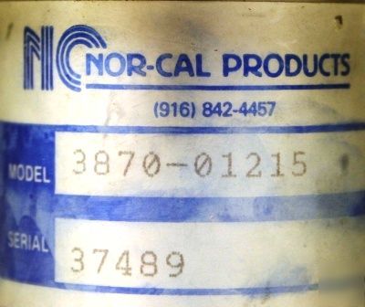 Nor-cal 870-01215 right angle poppet valve bellowless