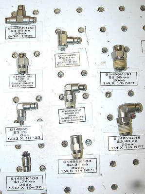 Over 100-push-to-connect fittings--less then-$.30 ea