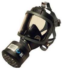 Sea / scott full face gas mask respirator & nbc filter 
