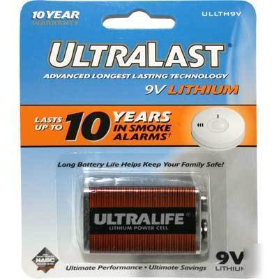 New 9V advanced lithium battery 1200MAH ultralife 1PK 