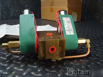 New asco 8347 dual solenoid 3-pos 4-way valve 