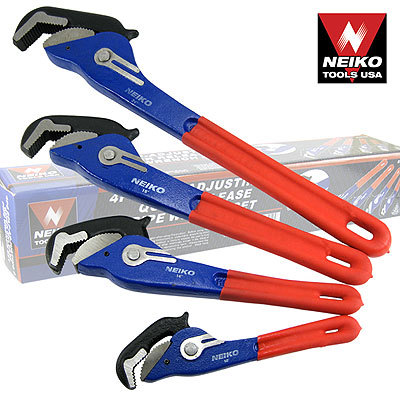 4 pcs self-adjusting & quick release pipe wrench kit