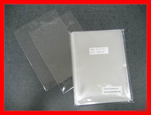 500 5X7 clear poly/cello bags sleeves 5 x 7 (o)