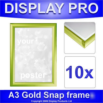 10 x A3 gold snap frames leaflet holder retail displays