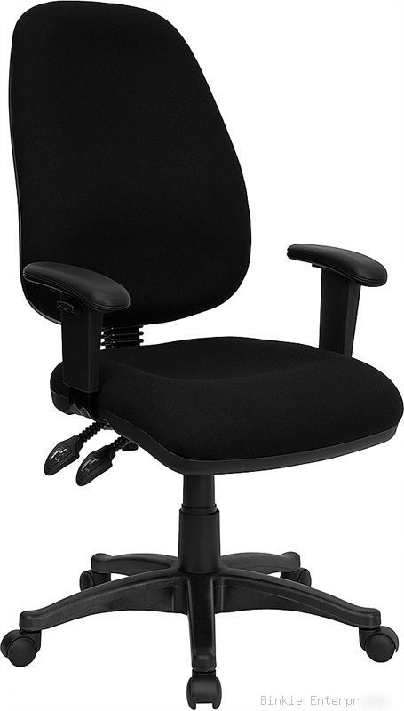 Black ergonomic swivel task computer office desk chair