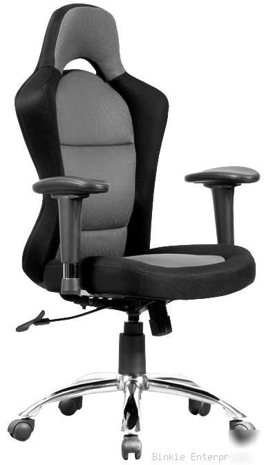 Grey black mesh high back computer office desk chair