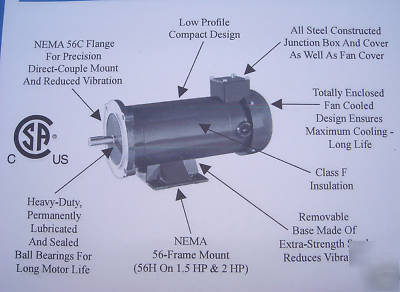 New permanent magnet dc motor 12 volt 1/3 hp 