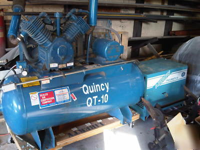 Quincy qt-10 dual stage air compressor w/ qt-15 pump 
