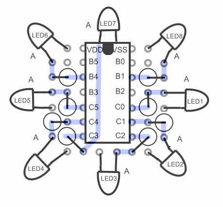 Diy: 8-led beacon kit microchip pic microcontroller 