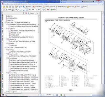 Hitachi excavator repair instruction manual - dvd