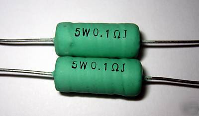 10X 0R1 0.1 ohm 5W 10% 20.5X8.7MM wirewound resistor 