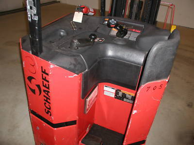 (2) schaeff W40 electric stand-up forklift low hours