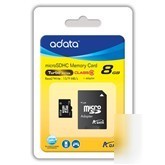 A-data 8GB microsd card sd adapter high speed class 6