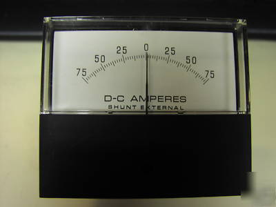 Ge analog dc ampmeter 75-0-75 external shunt 2-1/4