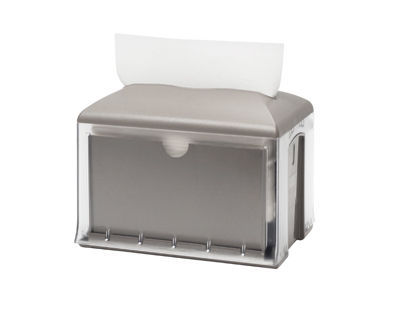 Interfold napkins dispenser with intergrated ad space