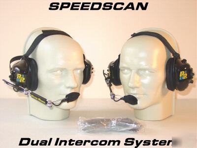 New nascar racing scanner intercom dual headset combo - 