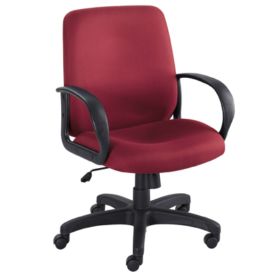 Safco poise mid-back mobile office desk chair burgundy
