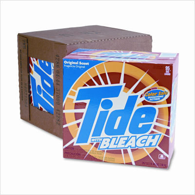 Tide laundry detergent w/bleach, 214OZ box, 2/carton