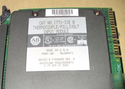 Allen bradley 1771-ixe theromcouple module seriesb f/wb