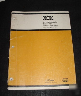 Case 40YC-40EC crawler series b parts catalog S406175M2