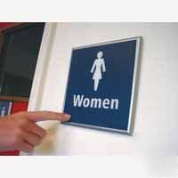 Braille and tactile sign poster 150X150MM 'women' 